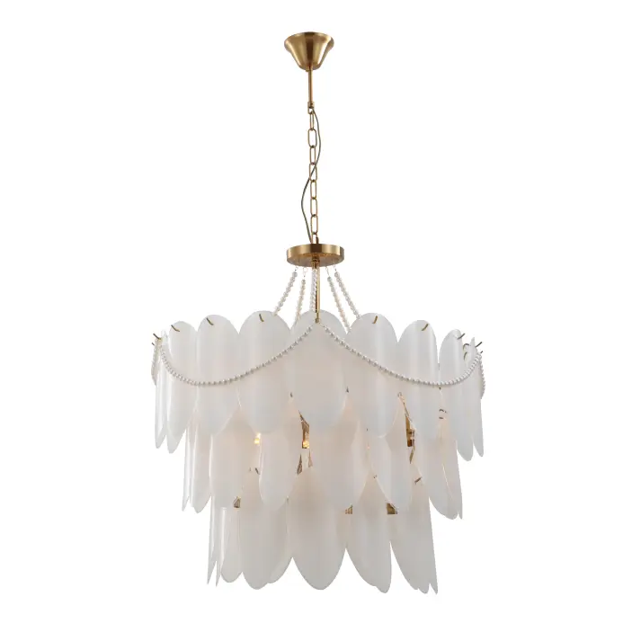 3-Tier Vintage Luxury Chandelier with Pearls