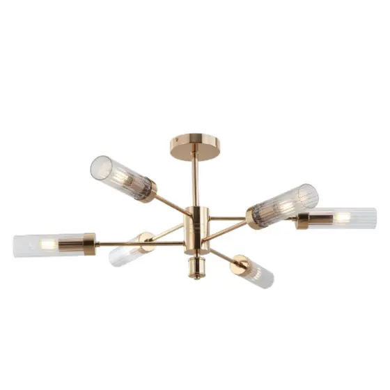 6-Shade Gold Bedroom Ceiling Light