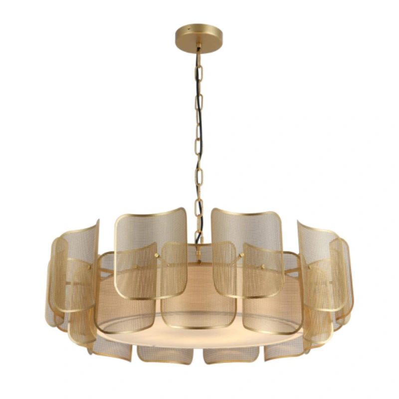 8-Lights Mesh Gold Chandelier