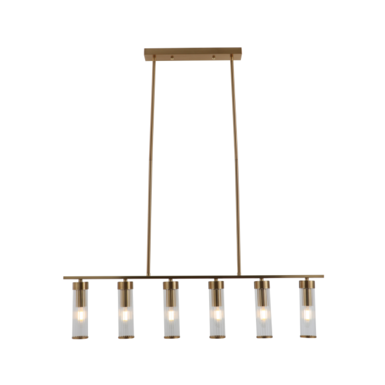 Adjustable height Linear Glass Pendant Light