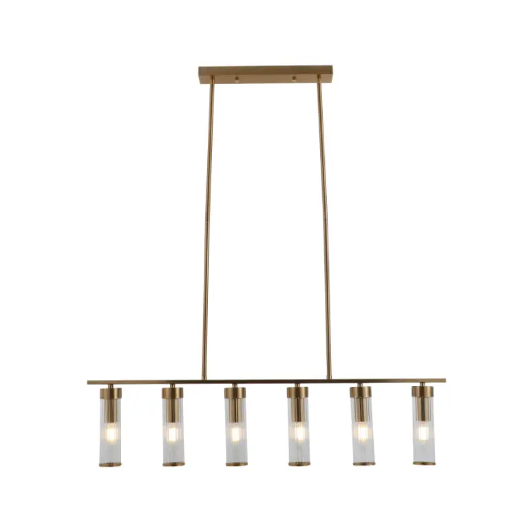 Adjustable height Linear Glass Pendant Light