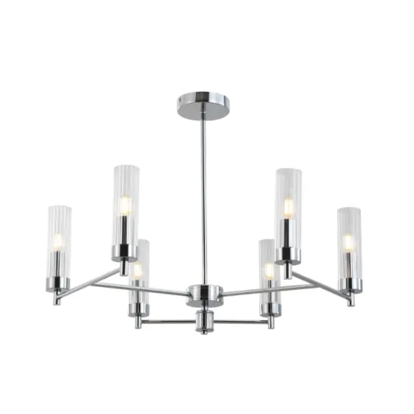 Chrome-Plated Glass Tube Ceiling Lamp