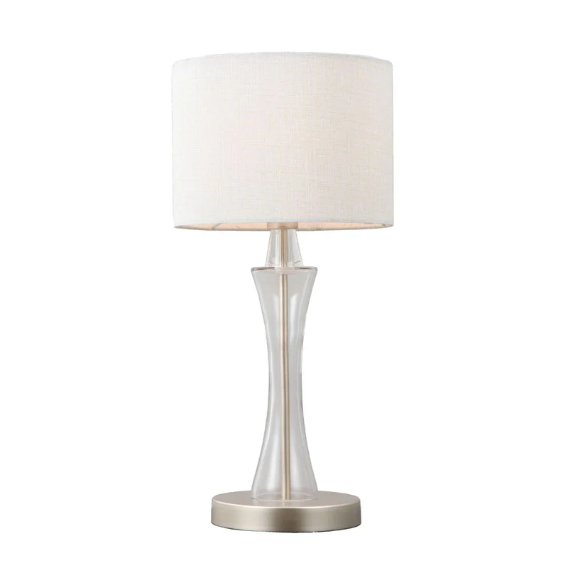 Contemporary Creme White Textile Table Lamp