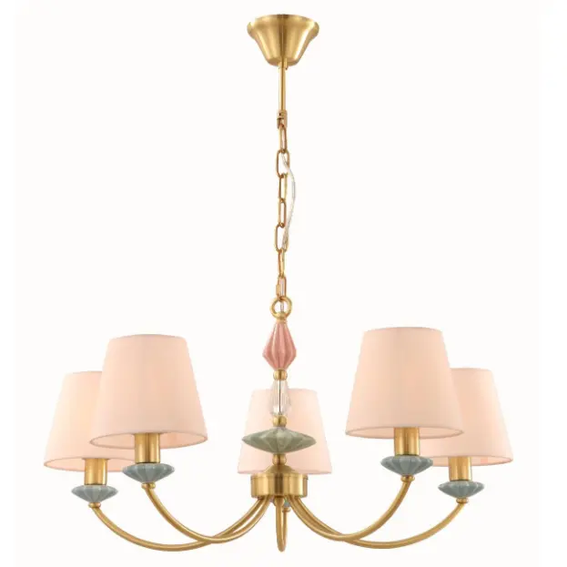 Elegant 5-Light Ceramic Chandelier with Adjustable Chain