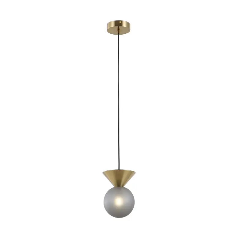 Frosted Smoky Ball Glass Pendant Lamp