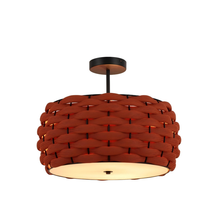 Handwoven Flush Mount Ceiling Light