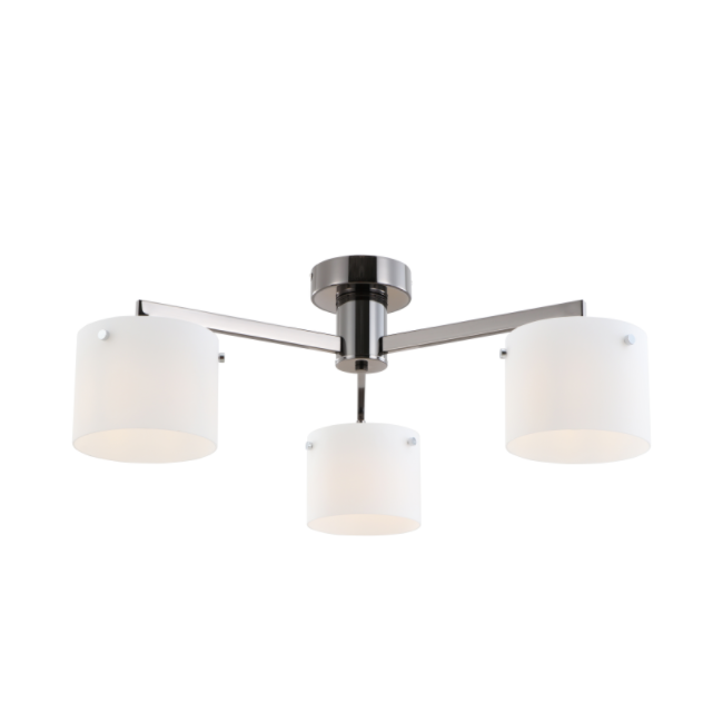 Minimalist 3-Lights Black Chrome Ceiling Lamp