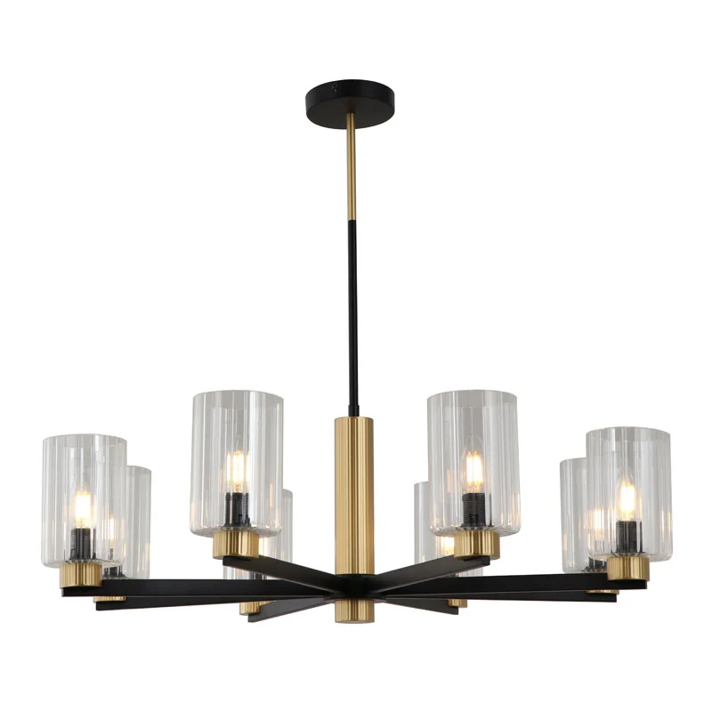 Minimalist Black Metal Chandelier