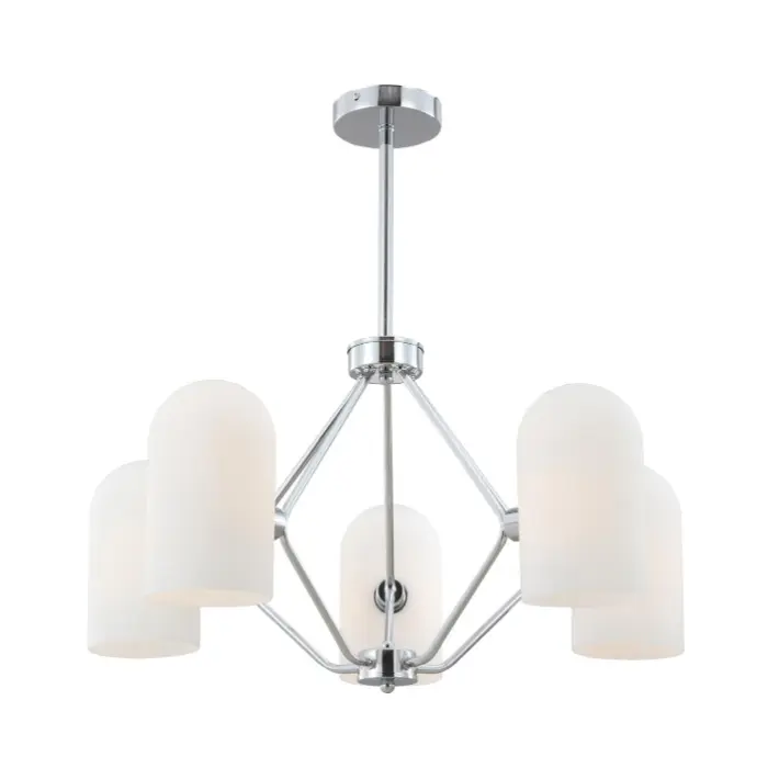 Vintage Chrome 5-Light Chandelier