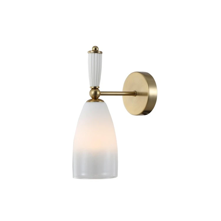 White Gradient Glass Brass Ceramic Wall Lamp